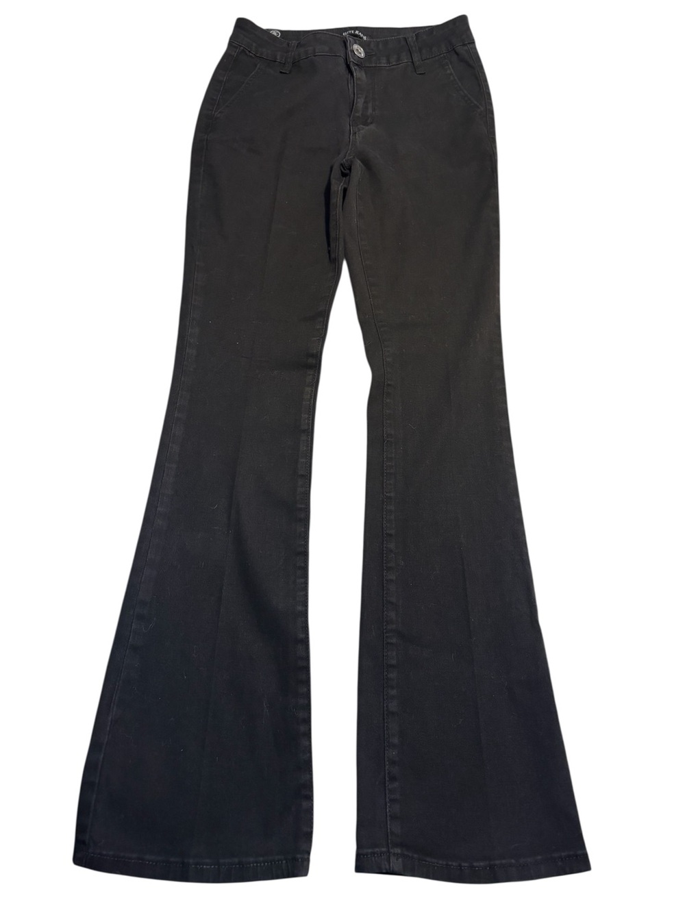 Elite Jeans Boot-Cut Pants Size 5 Jrs Black Classic Flare Y2K Cotton Stretch